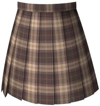 なんちゃってコスプレブラウンとチェック柄のプリーツスカートセット なんちゃってコスプレブラウンとチェック柄のプリーツスカート